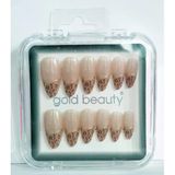 Gold Beauty Kedi Gözü Takma Tırnak 12 Li Ep-1527 - 26 Ten Ucu Desenli