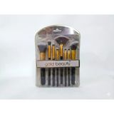 Gold Beauty Lüks 8 Parça Profesyonel Makyaj Fırça Seti (Yüz Ve Göz İçin Tam Set)