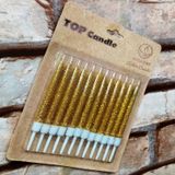 GOLD BIRTHDAY CANDLE VIP PARLAK ALTIN METALİK SİMLİ ALTIN PASTA MUMU 12 ADET ALTIN DOĞUM GÜNÜ MUMU