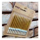 GOLD BIRTHDAY CANDLE VIP PARLAK GOLD METALİK SİMLİ GOLD PASTA MUMU 12 ADET GOLD DOĞUM GÜNÜ MUMU