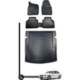 Gold Bmw F30 2011+ 3D Havuzlu Oto Paspas + Bagaj Havuzu Lila Ikili Set - Siyah