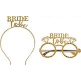 Gold Bride To Be Tac Gözlük Seti Bride To Be Parti Aksesuar Taç Gözlük