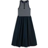 Gold Button Poplın Mıx Dress Kadın Mavi Elbise - Ww0ww49628