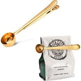 Gold Çelik Kahve Ölçü Kaşığı ve Paket Klipsi CIN108SR - Çok Renkli