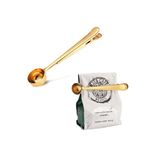 Gold Çelik Kahve Ölçü Kaşığı ve Paket Klipsi cin108sr