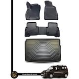 Gold Citroen Nemo 3D Havuzlu Oto Paspas + Bagaj Havuzu Lila Ikili Set - Siyah