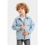 Gold Class Kidswear Çift Cepli Fermuarlı Göğüs Cepli Erkek Çocuk Kot Ceket