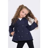 Gold Class Kidswear Çift Cepli Su Geçirmez Kız Çocuk Trençkot Yağmurluk