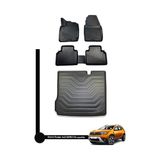 Gold Dacia Duster 4x2 3D Havuzlu Oto Paspas + Bagaj Havuzu Lila Ikili Set - Siyah