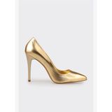 Gold Deri Kadın Stiletto