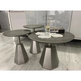 Gold Design Gümüş Eskitme 2 1 Set, Iki Yan Sehpa ve Bir Büyük Orta Sehpadan Oluşan Zigon - RENK