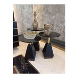 Gold Design ZİRVE model üçlü takım siyah gold komb.yan sehpa zigon