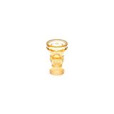 Gold Detaylı Amber Kristal Cam Şamdan Mumluk (Tekli)