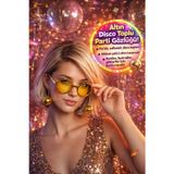 Gold Disco Toplu Parti Gözlüğü Yetişkin Kostüm Aksesuarı Retro Festival Yılbaşı Kadın Erkek Eğlence