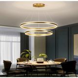 Gold Eskitme 3000K Işık Rengi, Kumandalı Ø80-60CM Çember LED Lamba,yuvarlak Sarkıt Avize,modern Aydınlatma