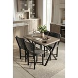 Gold Falez Mutfak Masası 4 Sandalyeli Set 110x70 Cm Modern Masa Takımı Cafe Balkon Ofis Masa Elma 9887 Anstrast Çok Renkli