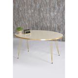 Gold Falez Orta Sehpa Elips Gold Krem Tel