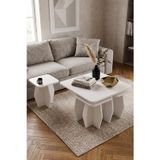 Gold Falez Orta Sehpa Ve Zigon Sehpa 5'li Set Modern Çok Amaçlı Salon Oturma Odası Yan Sehpa 9247 Beyaz