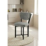 Gold Falez Sandalye 1 Adet Baby Face Kumaş Metal Modern Mutfak Sandalyesi Cafe Balkon Ofis Elma 9814 Gri