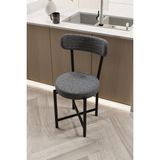 Gold Falez Sandalye 1 Adet Keten Kumaş Metal Ayak Modern Mutfak Sandalyesi Cafe Balkon Ofis Teddy 9816 Gri