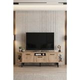 Gold Falez Tv Sehpası 160 cm Modern 3 Kapaklı Tv Sehpa Çok Amaçlı Konsol Ünitesi 5037 Sepet
