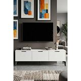 Gold Falez Tv Sehpası 160 Cm Tv Ünitesi Kapaklı Modern Şık Minimal Salon Konsolu Royal 5093 Sepet Beyaz