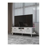 Gold Falez Tv Sehpası Mira Gümüş 5033 Beyaz 160 Cm 35 Cm 50 Cm