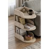 Gold Falez Yan Sehpa Modern 3 Katlı Kitaplıklı Çok Amaçlı Dekoratif Sehpa Minimal Tasarım 6103 Traverten