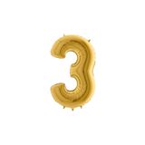 Gold Folyo Balon 3 Rakamı 40 Cm.