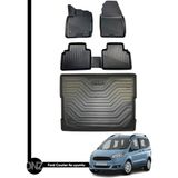 Gold Ford Courier 3D Havuzlu Paspas + Dolcex Kauçuk Siyah Araca Özel Bagaj Havuzu Set
