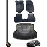 Gold Ford Focus 3.5 2015-2018 3D Havuzlu Oto Paspas + Bagaj Havuzu Lila Ikili Set - Siyah