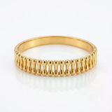 Gold Geçmeli Kemik Desen Kelepçe Bilezik - Paslanmaz Çelik Modern Tasarım Bileklik