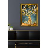Gold Geyik Çiçekler Tek Parça Pleksi Tablo, 60 x 80, PT-020