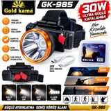 gold gold ultra güçlü kafa lambası şarjlı kamp avcı balıkçı av feneri kafa feneri 30 watt kod :gk-985