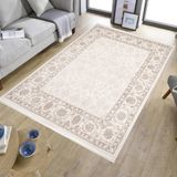 Gold Home Collection Bambu Tuşeli Çiçek Desen Dokuma Halı Bej