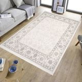 Gold Home Collection Bambu Tuşeli Çiçek Desen Dokuma Halı Gri