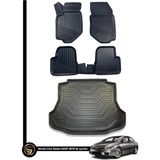 Gold Honda Civic 3D Havuzlu Oto Paspas Sedan 2007-2011 + Bagaj Havuzu Lila Ikili Set - Siyah