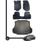 Gold Honda Civic 3D Havuzlu Paspas Sedan 2007-2011 + Bagaj Havuzu Araca Özel Dolcex Kauçuk Set - Siyah