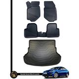 Gold Hyundai Accent Blue 3D Havuzlu Paspas + Bagaj Havuzu Araca Özel Dolcex Kauçuk Set - Siyah
