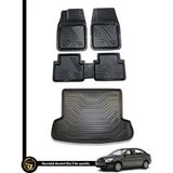 Gold Hyundai Accent Era 3D Zebra Oto Paspas ve Araca Özel Kauçuk Bagaj Havuzu Seti - Siyah