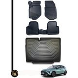 Gold Hyundai Bayon 3D Havuzlu Oto Paspas + Bagaj Havuzu Lila Ikili Set - Siyah