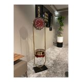Gold Kahve Raflı Dekoratif Ayaklı Saat 38 * 20 * 152 Cm Ak.Jd0175