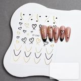 Gold Kalp Tırnak Sticker Kalp Tırnak Etiketi Nail Art 2182G