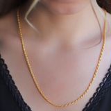 Gold Kaplama 925 Ayar Gümüş Burgu Zincir
