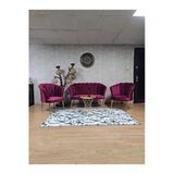 Gold Kaplama Sivriltme Ayak Bordo Döşeme Papatya Çay Seti Koltuk Takımı , Balkon, Salon, Ofis, Cafe Koltuk Takımı