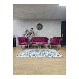 Gold Kaplama Tel Ayak Bordo Döşeme Papatya Çay Seti Koltuk Takımı , Balkon, Salon, Ofis, Cafe Koltuk Takımı