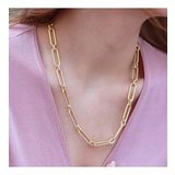 Gold Kaplama Trend Geçme Zincir Gümüş Kolye