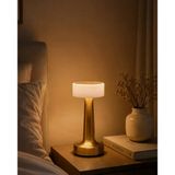 Gold Kare Led Masa Lambası Şarjlı Dimmer Kontrollü Dekoratif Işık