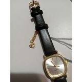 Gold Kasa Retro Still Marka Model Vintage Oval - Charmlı- Siyah Kordon Kadın Kol Saati 0021 - 20 cm