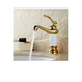 Gold Lavabo Bataryası Altın Banyo Musluğu Premium Taşlı Tasarım Gold Batarya